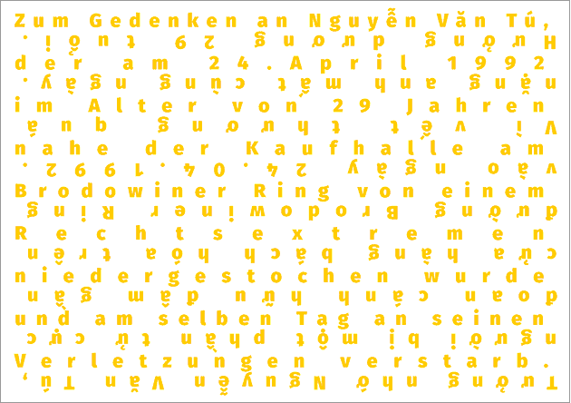Mobile Gedenktafel für Nguyen Van Tu